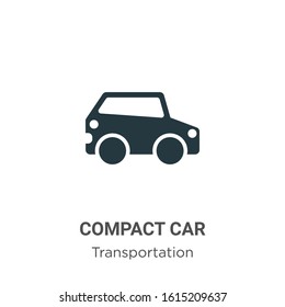 Compact car glyph icon vector on white background. Flat vector compact car icon symbol sign from modern transportation collection for mobile concept and web apps design.