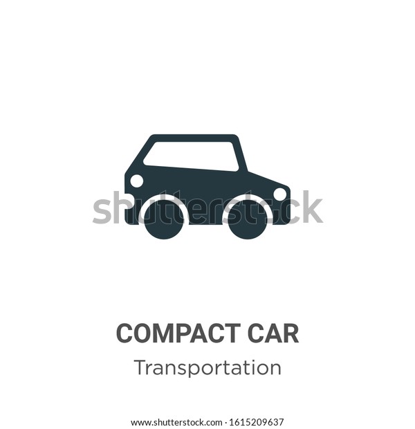 Compact car glyph icon\
vector on white background. Flat vector compact car icon symbol\
sign from modern transportation collection for mobile concept and\
web apps design.