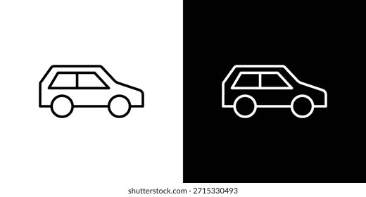 Concepto editable del icono del coche compacto. símbolos editables del movimiento del Vector