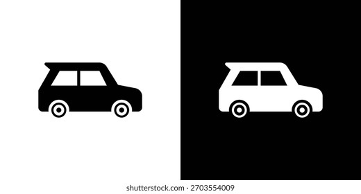 Ícone de carro compacto ilustração doodle. Conjunto de vetores de ilustração plana