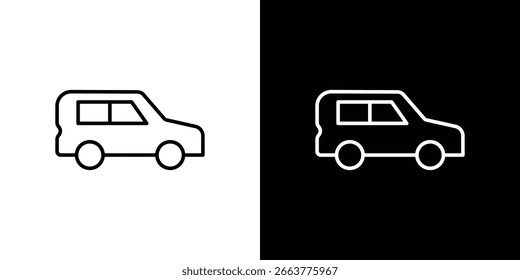 Compact car icon linear icon. Line with editable stroke