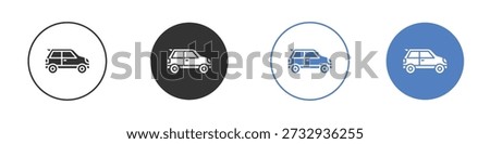 Compact car icon logo collection. outline thin icon set