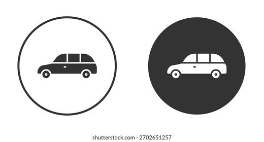 Modelo de ilustração de design de logotipo de ícone de carro compacto. Estilo sólido