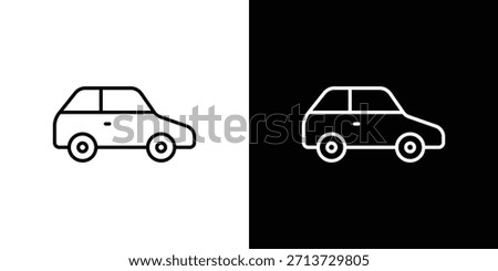 Compact car icon, outline vector sign, logo design download