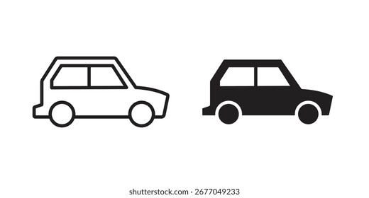Compact car icon set line art and glyph design. Eps10