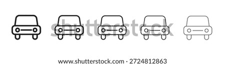 Compact car icon. Simple outline style. Graphic elements.