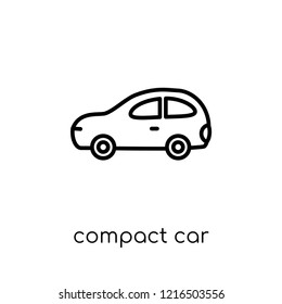 compact car icon. Trendy modern flat linear vector compact car icon on white background from thin line Transportation collection, outline vector illustration