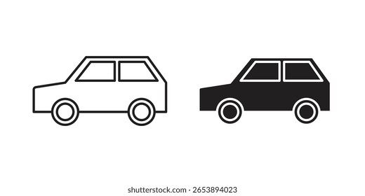 Compact car icon vector illustration on a transparent background.