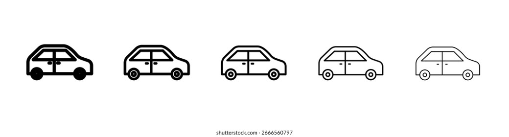 Compact car icon in web style. Vector illustration. Eps10