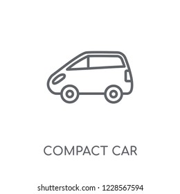 compact car linear icon. Modern outline compact car logo concept on white background from Transportation collection. Suitable for use on web apps, mobile apps and print media.