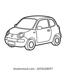 Compact car outline design representing simplicity in transportation and design