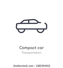 compact car outline icon. isolated line vector illustration from transportation collection. editable thin stroke compact car icon on white background
