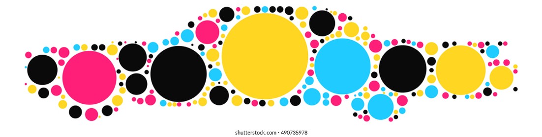 Compact car shape vector design by color point