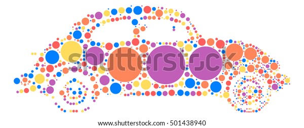 Compact car
shape vector design by color
point
