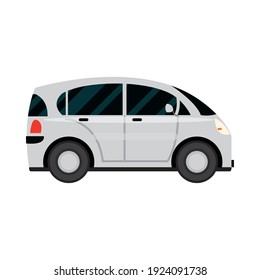 compact car transport vehicle side view, car icon vector illustration