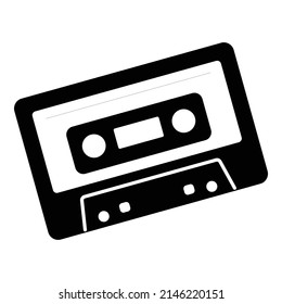 Compact Cassette Flat Icon Isolated On White Background