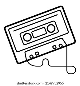 Icono plano compacto de cassette aislado en fondo blanco