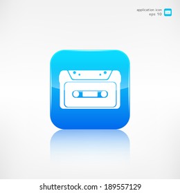 Compact Cassette icon, flat design, hipster style