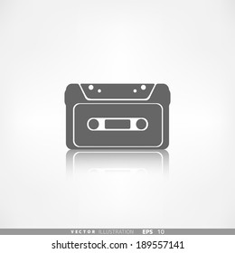Compact Cassette icon, flat design, hipster style