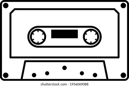 Compact cassette tape isolated vector illustration.