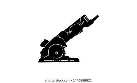  Compact Circular Saw, black isolated silhouette