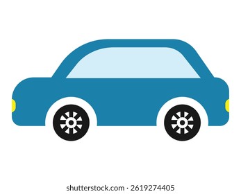 Compact city car icon. Side View. Vector illustration