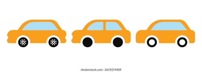 Ícone compacto do carro da cidade. Vista lateral. Ilustração vetorial