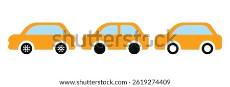 Compact city car icon. Side View. Vector illustration