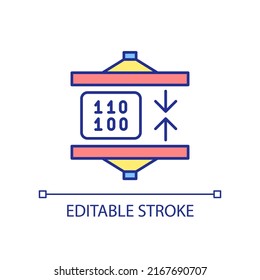 Compact code RGB color icon. Computer engineering. Programming language. Short and concise. Isolated vector illustration. Simple filled line drawing. Editable stroke. Arial font used