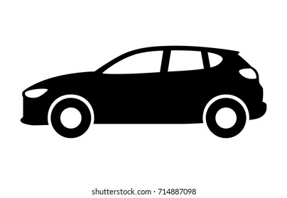 Compact Crossover Hatchback Vehicle Or Suv Side View Flat Vector Icon For Transportation Apps And Websites 