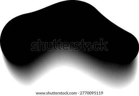 Compact curved abstract shape with smooth contour and gradient edge blur.
