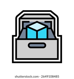 vetor de ícone de cor de armazenamento de design compacto. sinal de armazenamento de design compacto. ilustração de símbolo isolado