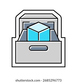 Diseño compacto de almacenamiento de color icono de Vector. Diseño compacto de almacenamiento. Ilustración de símbolo aislado