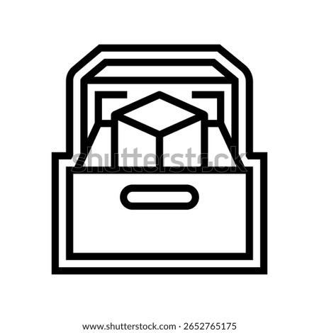 compact design storage line icon vector. compact design storage sign. isolated contour symbol black illustration