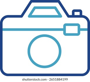 Compact digital camera icon or mirrorless camera captures every precious moment during vacation etc.