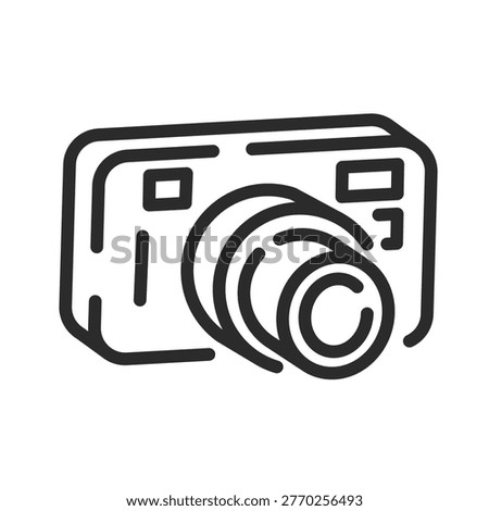 Compact Digital Camera icon. Simple line Compact Digital Camera icon for photography, photo capture, portable device and media technology design. Vector illustration
