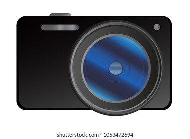 Compact digital camera with large interchangeable lens