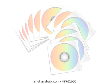 Compact disc archive isolated on the white