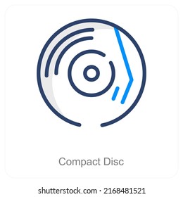 concepto de icono de disco compacto y audio