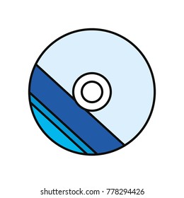 compact disc with blue  lines vector illustration