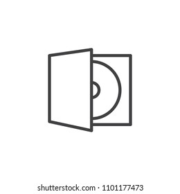 Compact disc case outline icon. linear style sign for mobile concept and web design. CD line vector icon. Symbol, logo illustration. Pixel perfect vector graphics