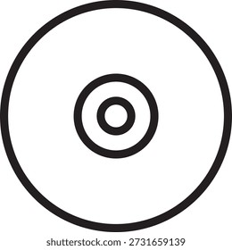 Ilustración vectorial de iconos de línea de medios de almacenamiento de CD o DVD de disco compacto