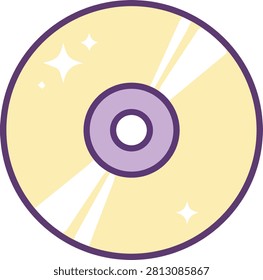 Compact disc cd shiny circle media record y2k vector icon