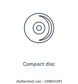 Compact disc concept line icon. Linear Compact disc concept outline symbol design. This simple element illustration can be used for web and mobile UI/UX.