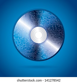 compact disc design over blue background vector illustration