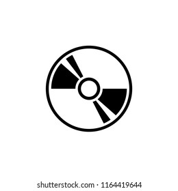 Compact Disc, DVD or CD Storage. Flat Vector Icon illustration. Simple black symbol on white background. Compact Disc, DVD or CD Storage sign design template for web and mobile UI element