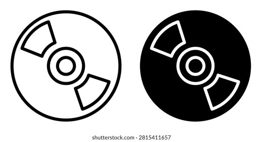 Compact Disc and DVD Icon Set, Digital Data Storage Symbol, Vector Illustration