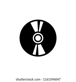 Compact Disc. Flat Vector Icon illustration. Simple black symbol on white background. Compact Disc sign design template for web and mobile UI element