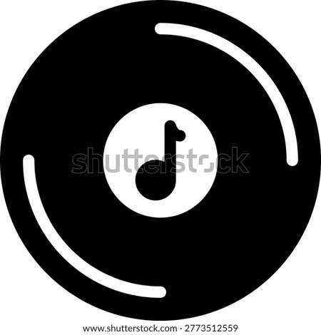 compact disc glyph icon illustration vector