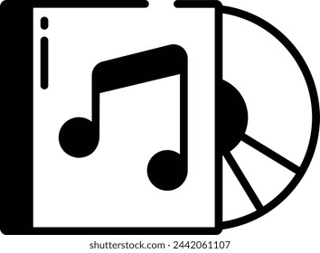 Compact Disc glyph and line vector illustration